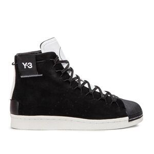 Excellent Condition Yohji Yamamoto Y3 Adidas Superstar high top Black White 8.5